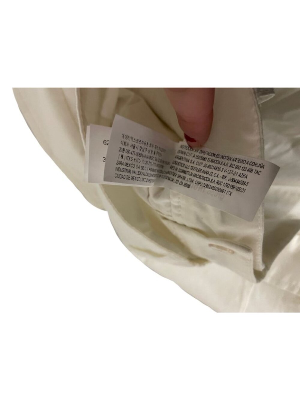 Zara Womens Trousers Pants wide S Oyster White High-Waisted Pleated 6929/505 NWT - Picture 9 of 13